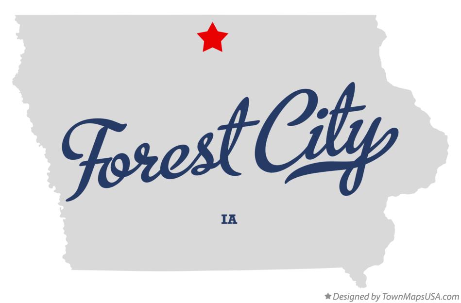 Map Of Forest City Winnebago County Ia Iowa
