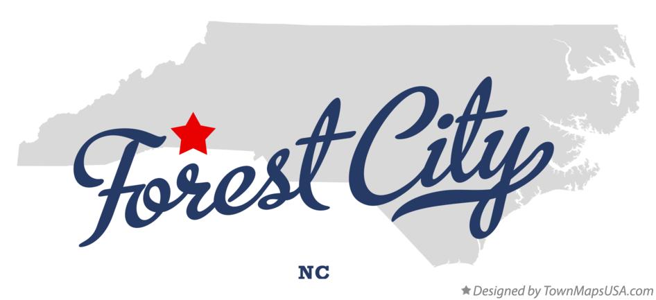 Map of Forest City North Carolina NC