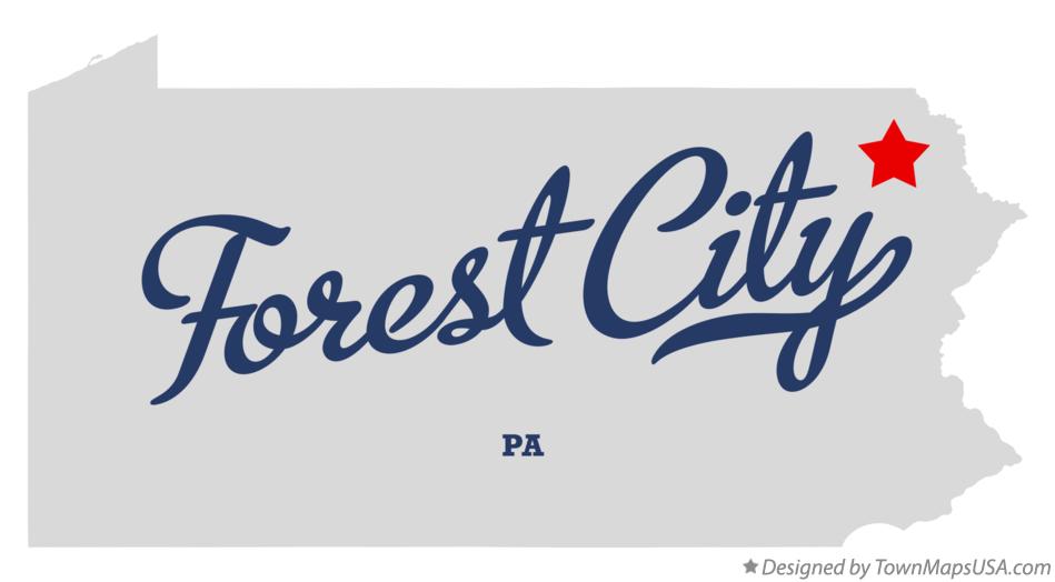 Map of Forest City Pennsylvania PA