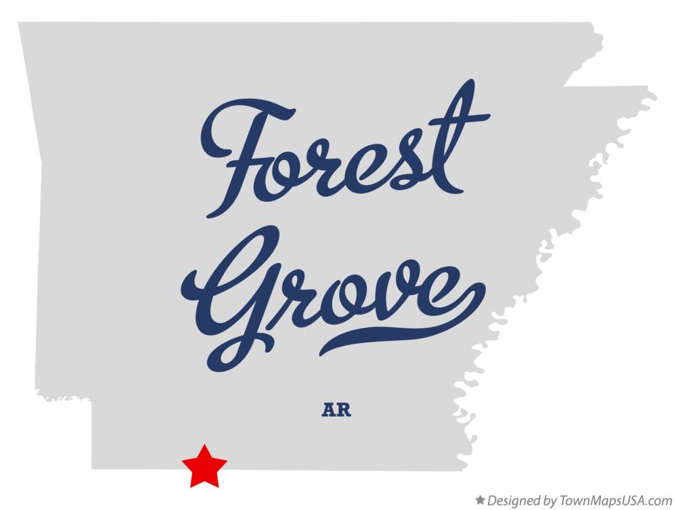 Map of Forest Grove Arkansas AR