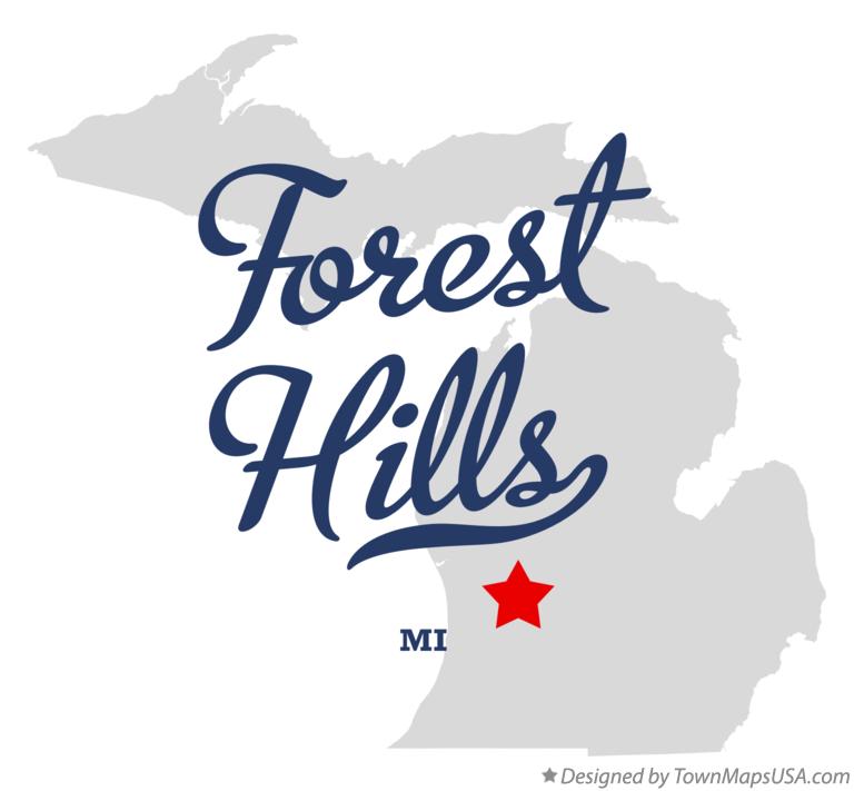 Map of Forest Hills Michigan MI