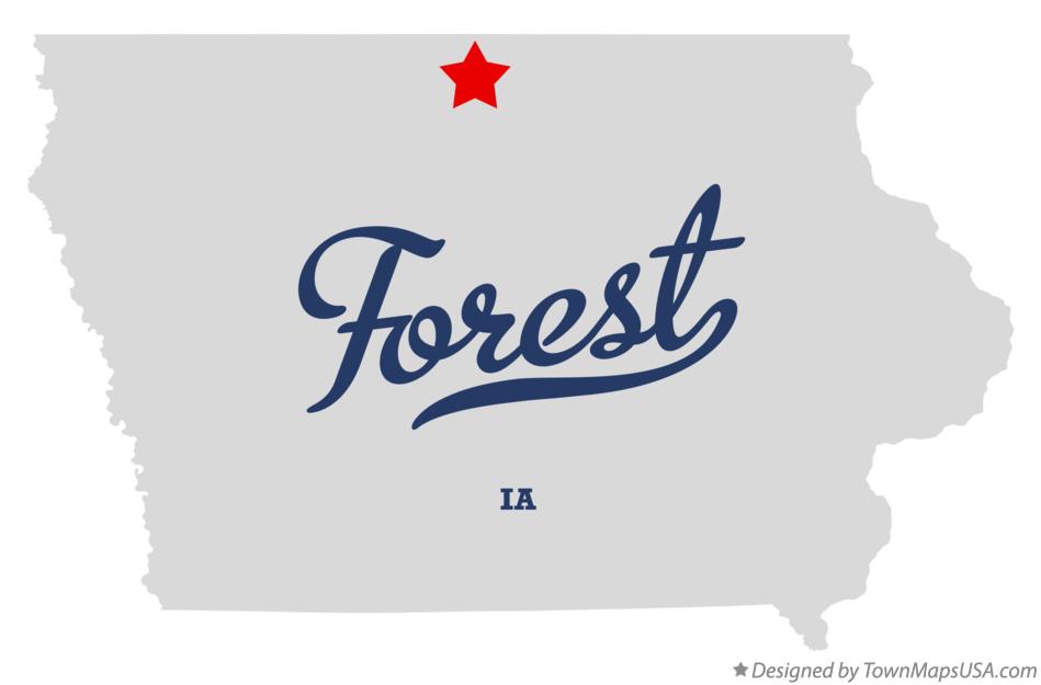 Map of Forest Iowa IA