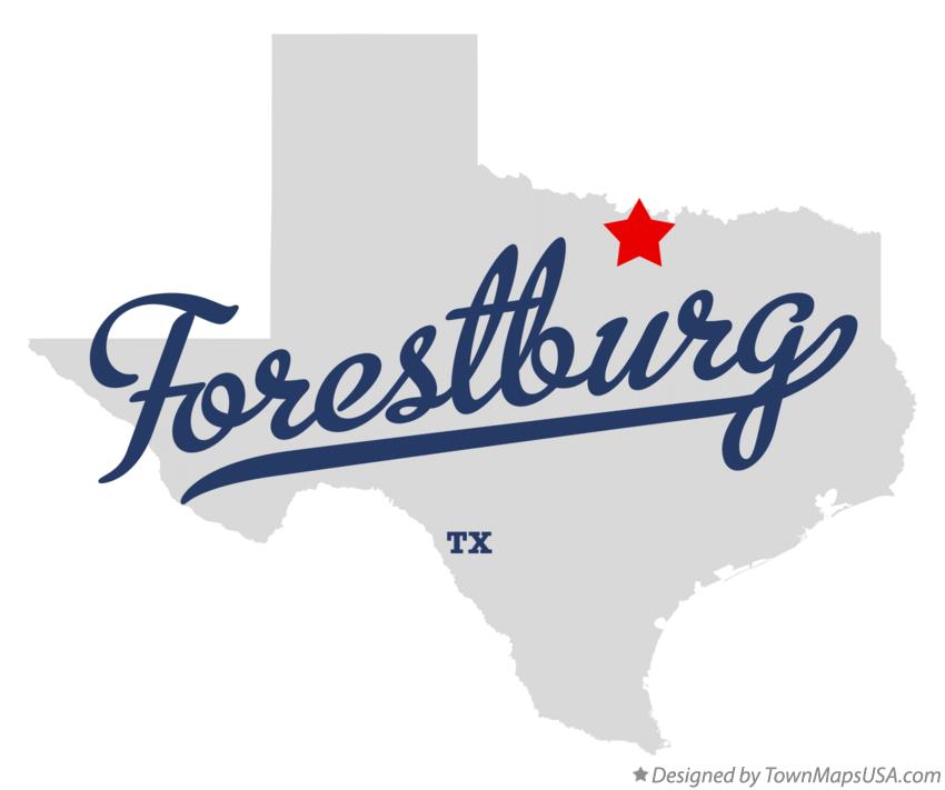 Map of Forestburg Texas TX