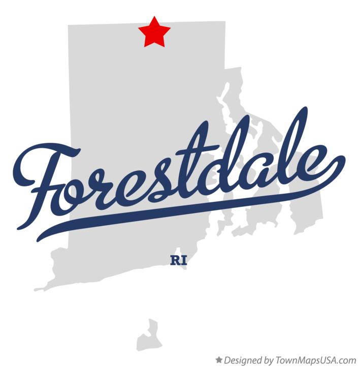 Map of Forestdale Rhode Island RI