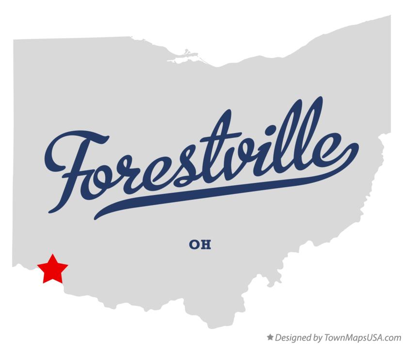 Map of Forestville Ohio OH