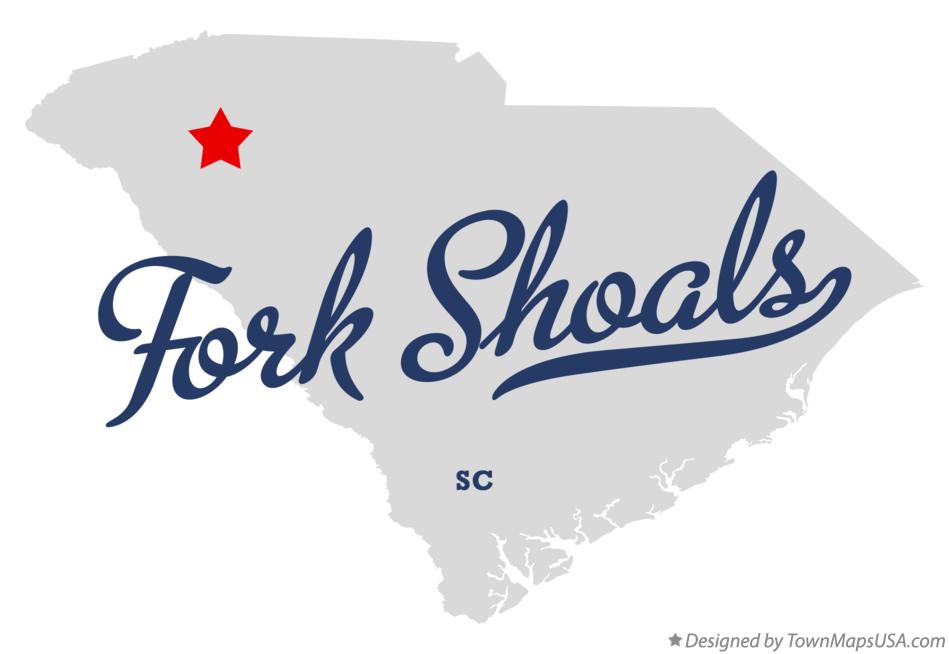 Map of Fork Shoals South Carolina SC
