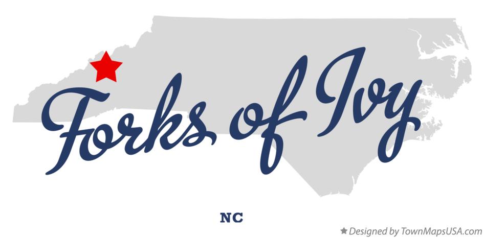 Map of Forks of Ivy North Carolina NC