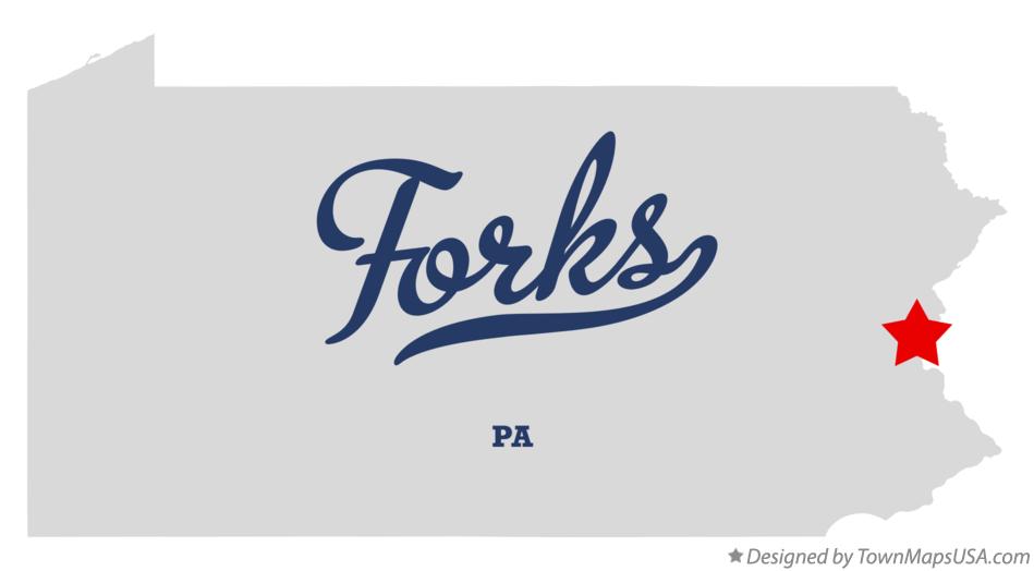 Map of Forks Pennsylvania PA