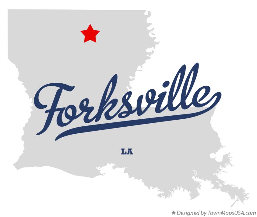 Map of Forksville Louisiana LA