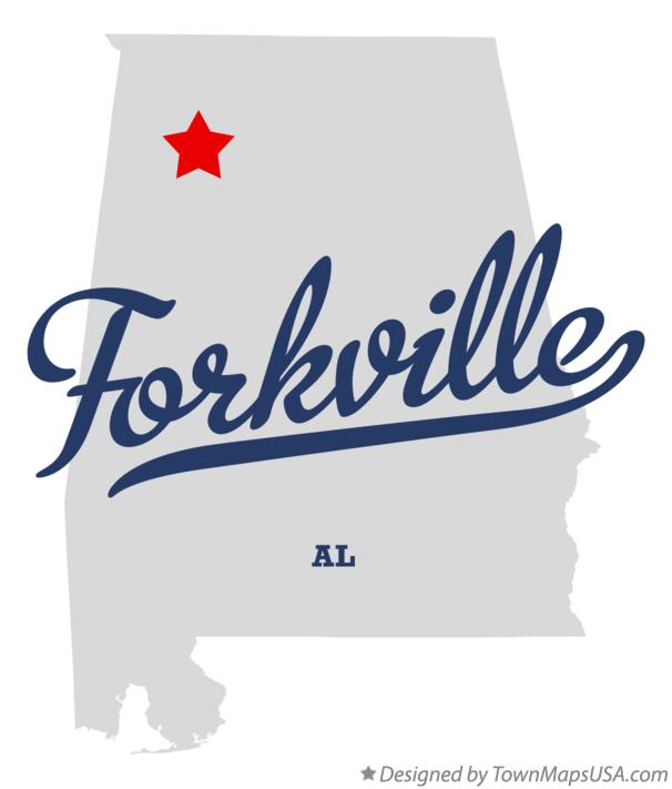 Map of Forkville Alabama AL