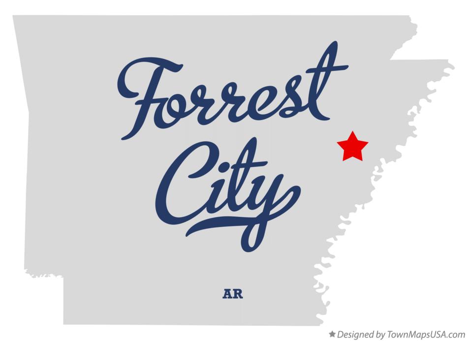 Map of Forrest City Arkansas AR