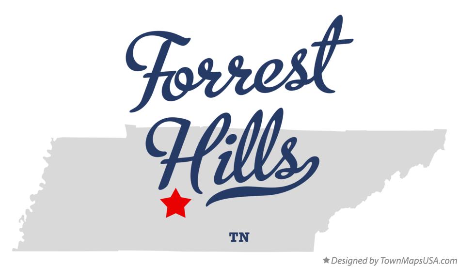 Map of Forrest Hills Tennessee TN