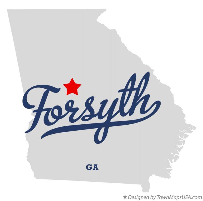 Map of Forsyth Georgia GA