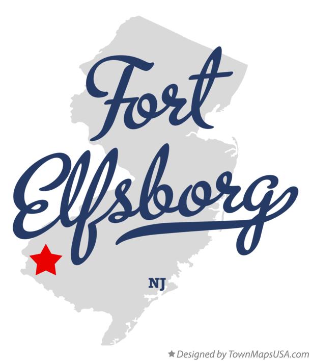 Map of Fort Elfsborg New Jersey NJ