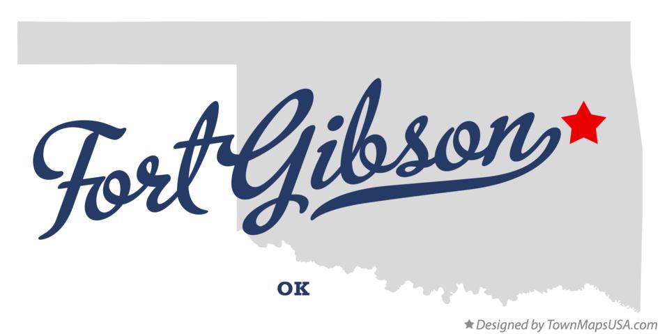 Map of Fort Gibson Oklahoma OK