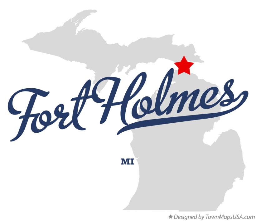 Map of Fort Holmes Michigan MI
