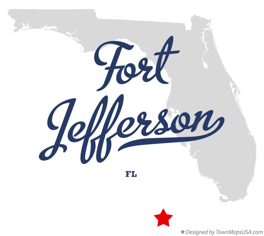 Map of Fort Jefferson Florida FL