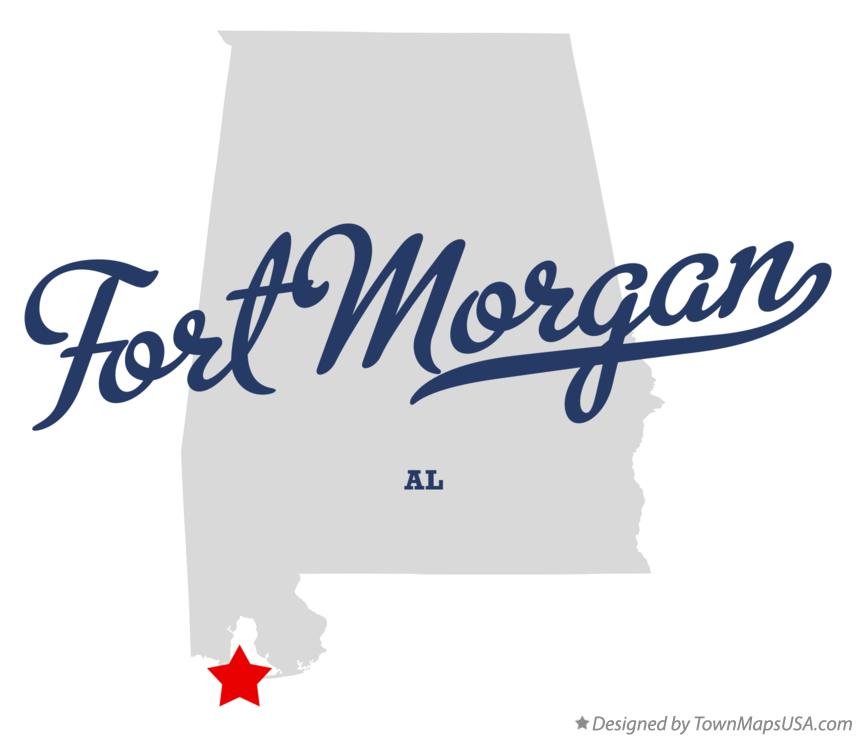 Map of Fort Morgan Alabama AL