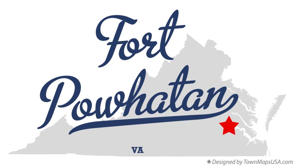 Map of Fort Powhatan Virginia VA