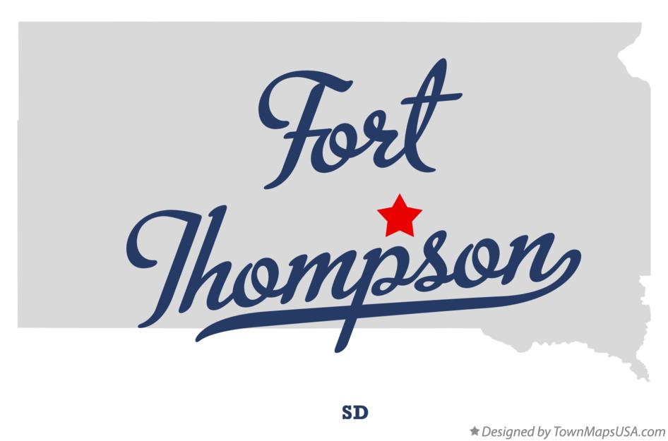 Map of Fort Thompson South Dakota SD