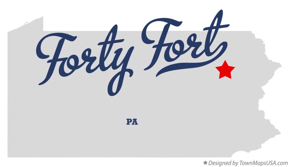 Map of Forty Fort Pennsylvania PA