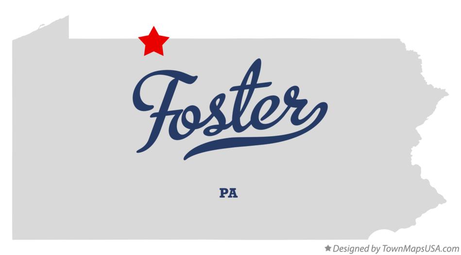 Map of Foster Pennsylvania PA