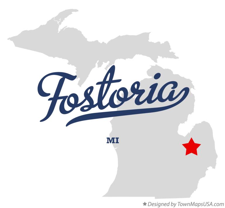 Map of Fostoria Michigan MI