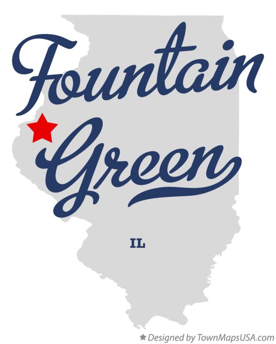 Map of Fountain Green Illinois IL