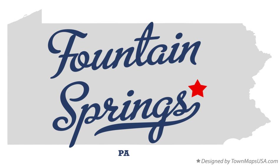 Map of Fountain Springs Pennsylvania PA