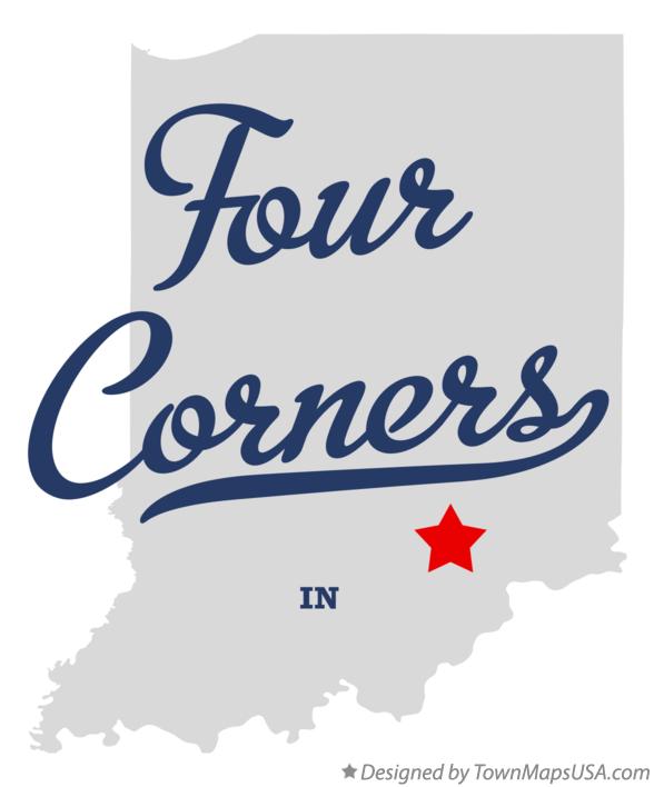 Map of Four Corners Indiana IN