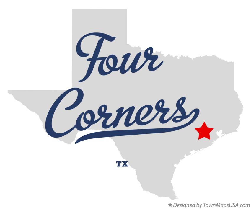 Map of Four Corners Texas TX