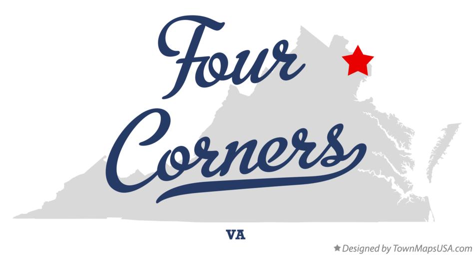 Map of Four Corners Virginia VA
