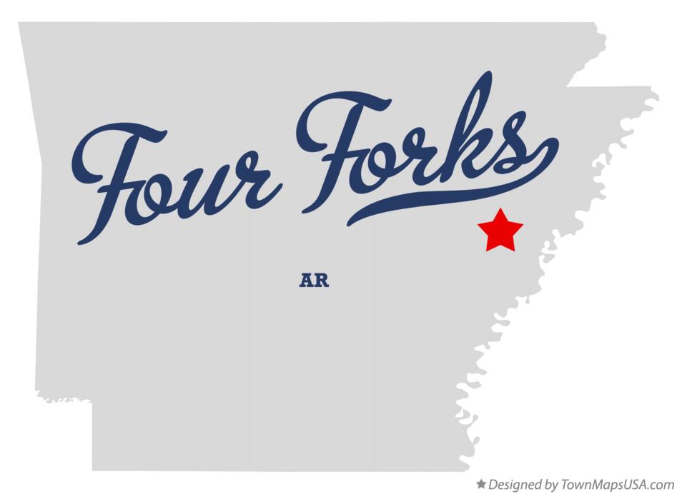 Map of Four Forks Arkansas AR
