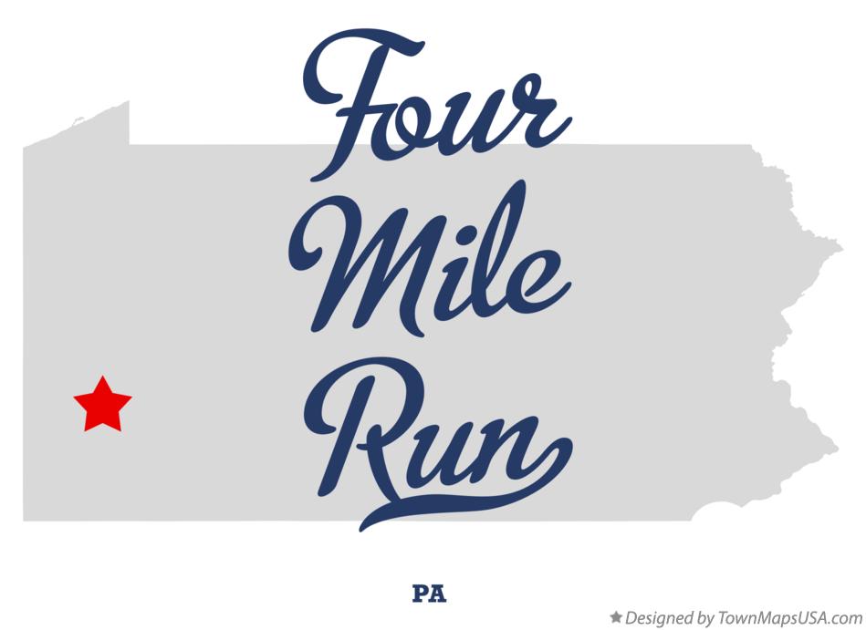 Map of Four Mile Run Pennsylvania PA