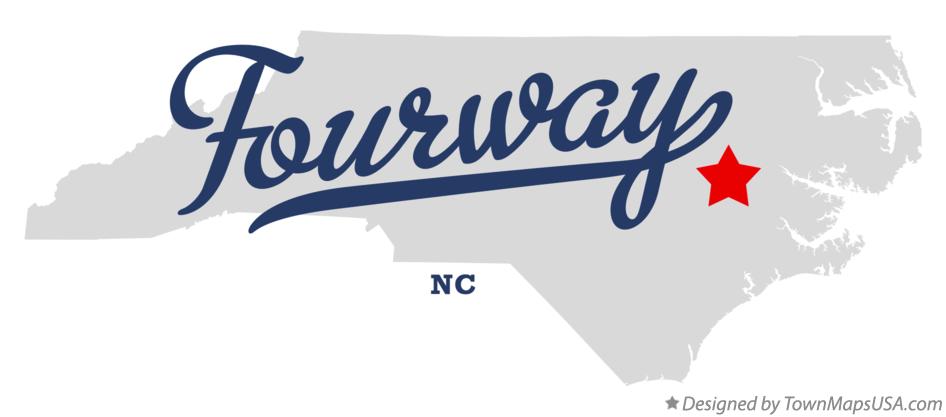 Map of Fourway North Carolina NC