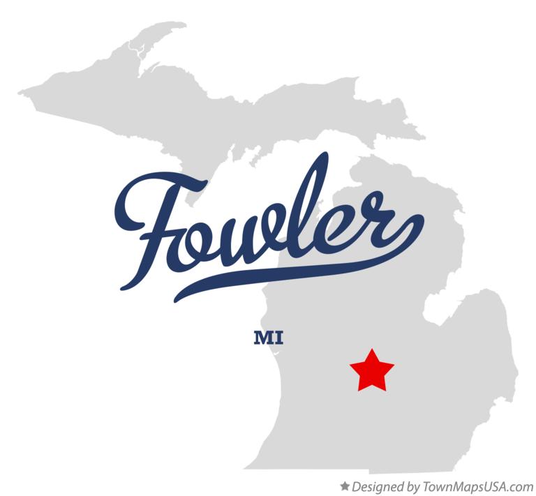 Map of Fowler Michigan MI