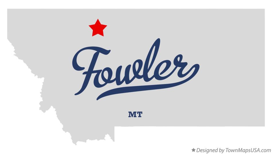 Map of Fowler Montana MT
