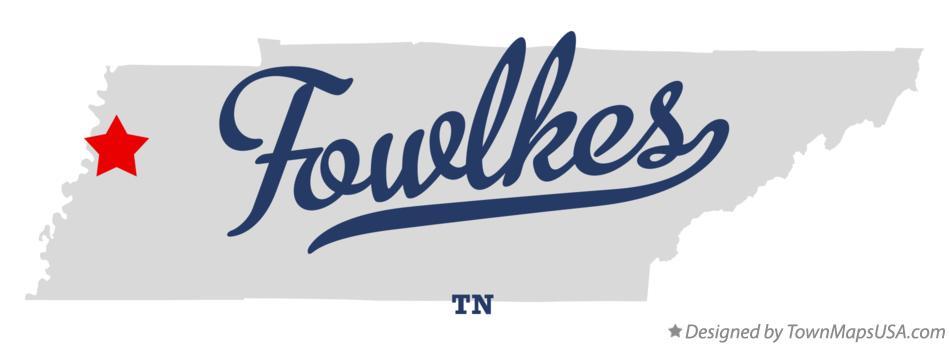 Map of Fowlkes Tennessee TN