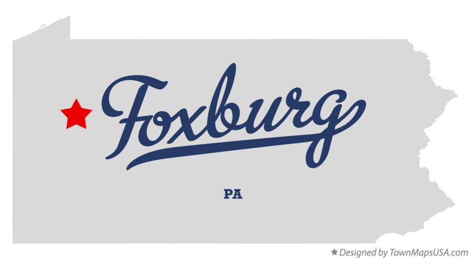 Map of Foxburg Pennsylvania PA