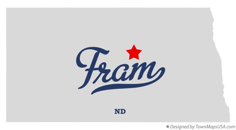 Map of Fram North Dakota ND