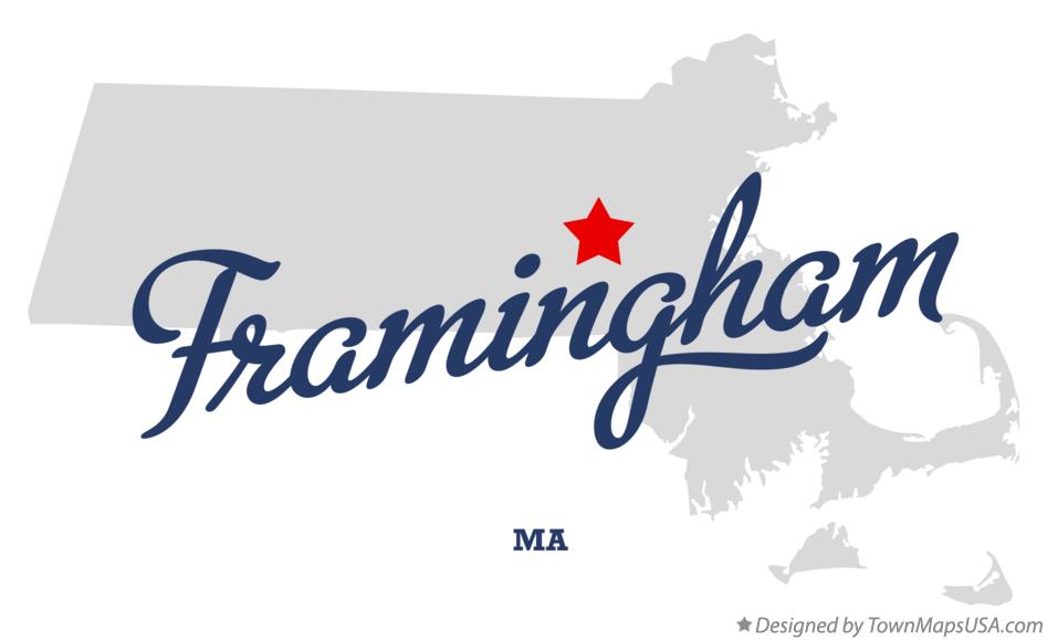 Map of Framingham Massachusetts MA