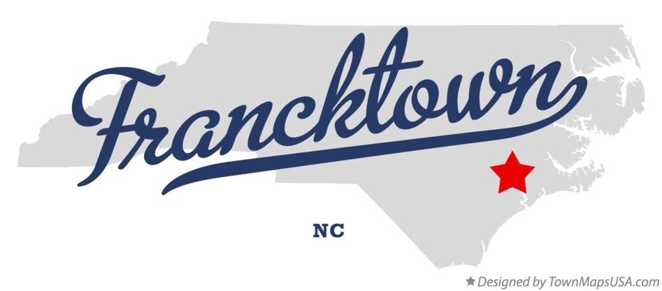 Map of Francktown North Carolina NC