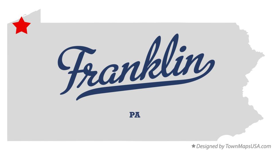 Map of Franklin Pennsylvania PA
