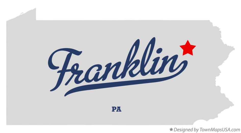 Map of Franklin Pennsylvania PA