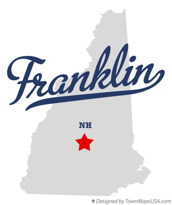 Map of Franklin New Hampshire NH