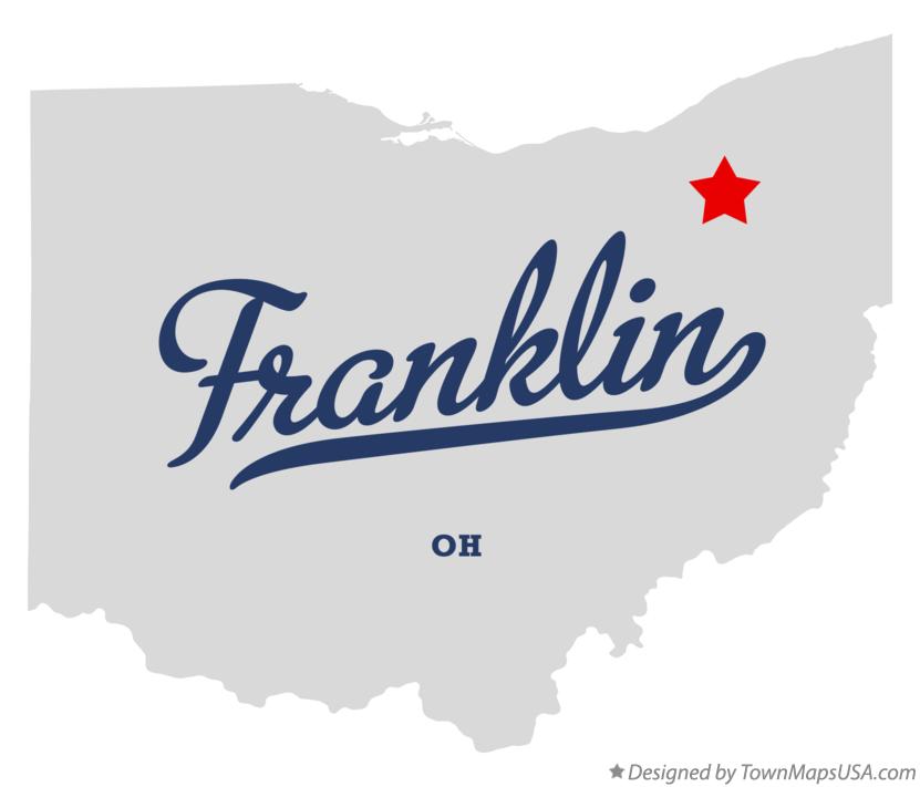Map of Franklin Ohio OH