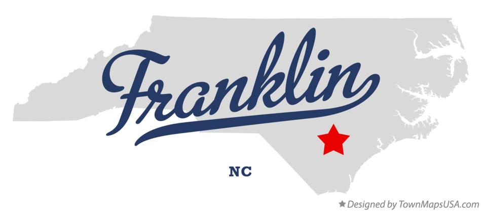 Map of Franklin North Carolina NC