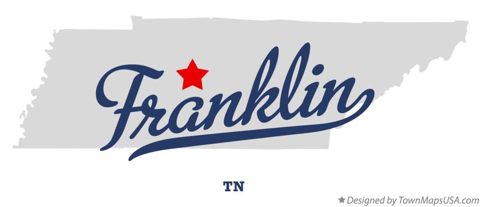 Map of Franklin Tennessee TN