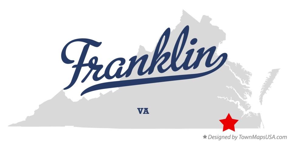 Map of Franklin Virginia VA
