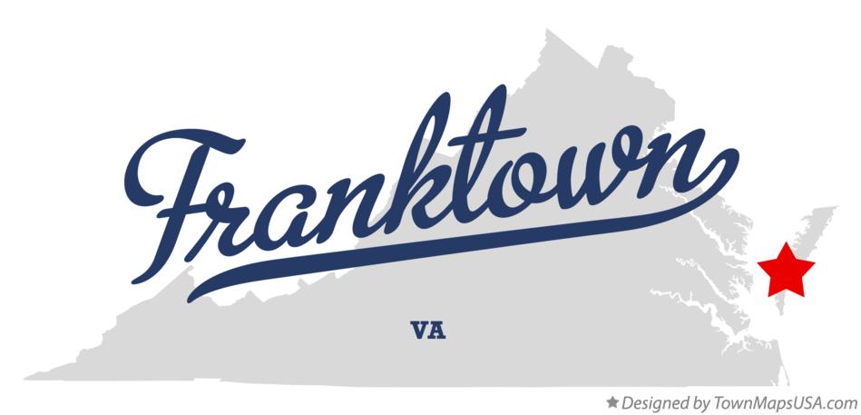 Map of Franktown Virginia VA